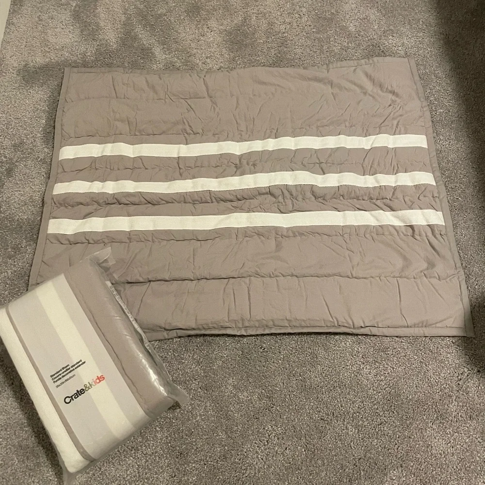 Crate & Kids Gray and White Striped standard sham (qty 2)